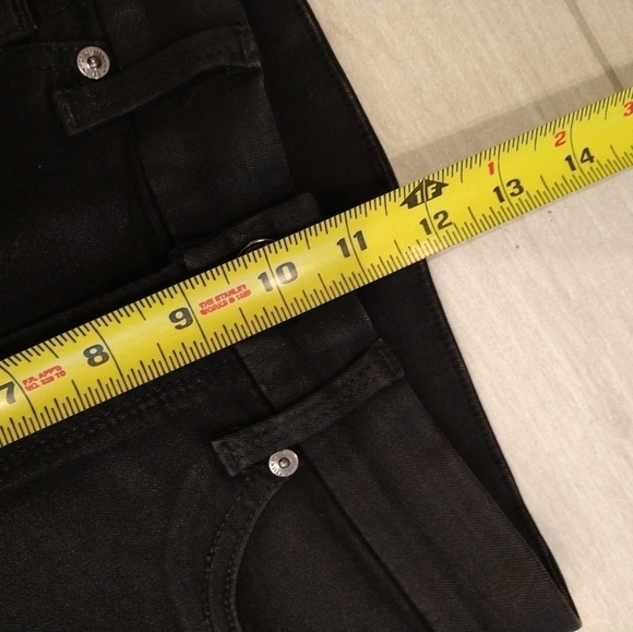 7 For All Mankind THE SKINNY COATED SLIM ILLUSION BLACK PANTS - Picture 8 of 10